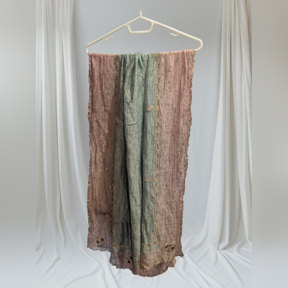 Pink and Green shimmery Scarf